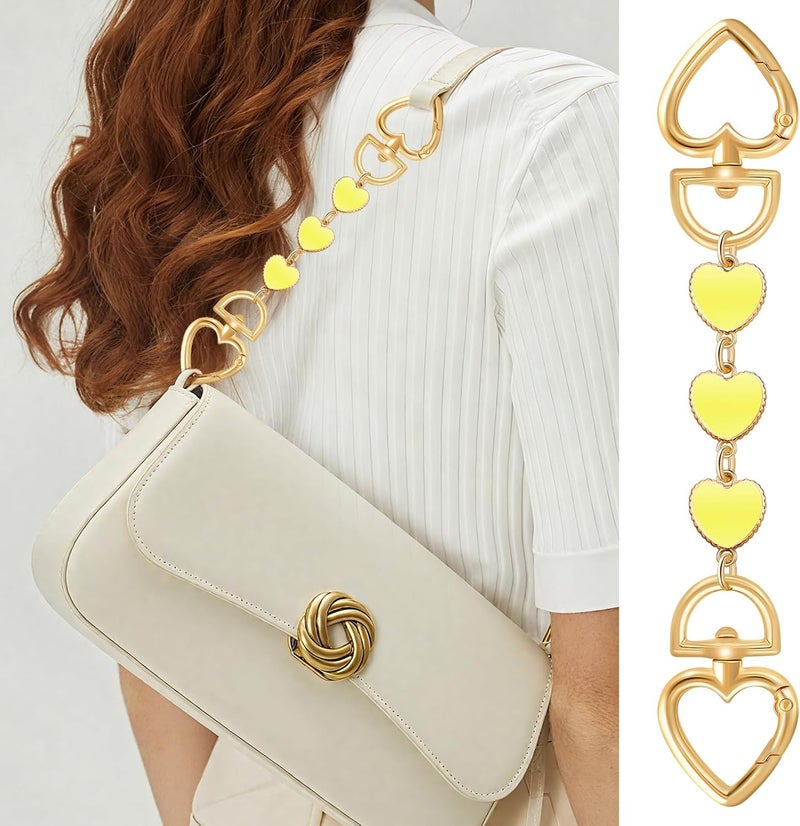 Tmtains 2Pcs Bag Extender Chain Gold Purse Extender Chain Heart Moon Purse Strap Extenders Yellow Purses Strap Replacement Crossbody Bags Accessories for Women Cute Bag Charms for Handbags Tote Bags Supply - Image 3